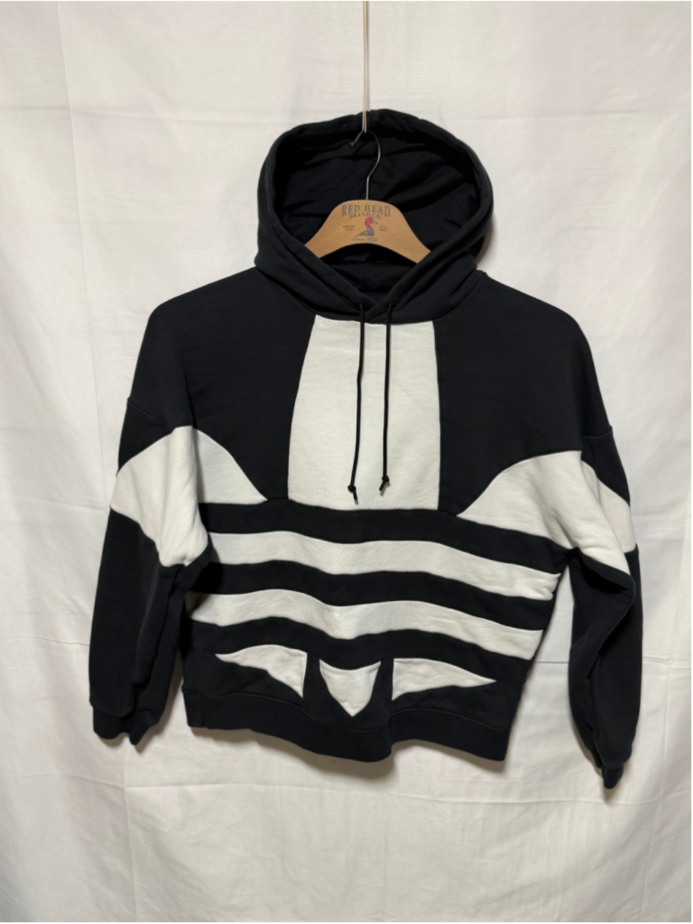 Women's Adidas Trefoil Logo Hoodie Black White Size M